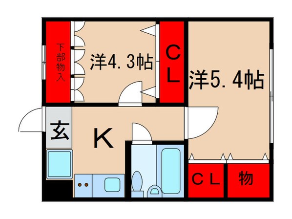 関口マンションの物件間取画像